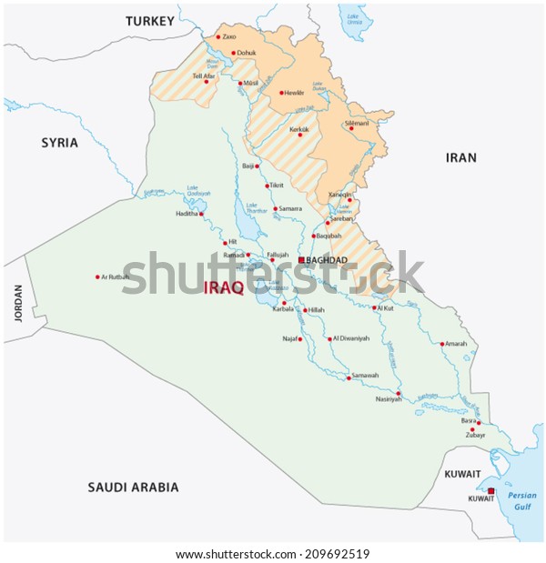 イラクのクルド人の地図 のベクター画像素材 ロイヤリティフリー