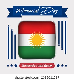 Iraqi Kurdistan Memorial Day Vector Illustration