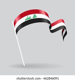 Iraqi wavy flag. Vector illustration.