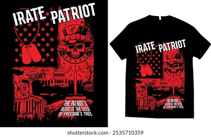 IRATE PATRIOT TSHIRT DESIGN ,PATRIOTISM ART