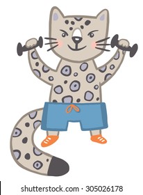 Irbis. funny character in a children's style