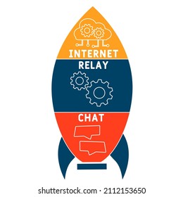 IRC - Internet Relay Chat acronym. business concept background. vector illustration concept with keywords and icons. lettering illustration with icons for web banner, flyer, landing pag