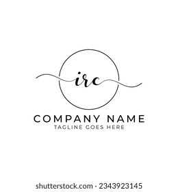 IRC or irc letter mark abstract calligraphy vector logo design