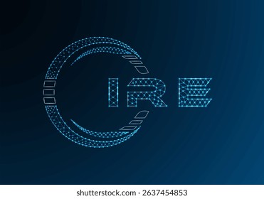 IRE low poly letter logo vector design. IRE lower poly logo design. Low poly logo.