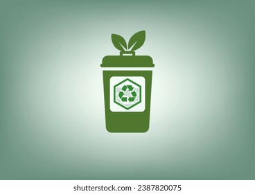 Irecycle bins are isolated on white background. The universal recycling symbol. Vector illustration. green bins	
