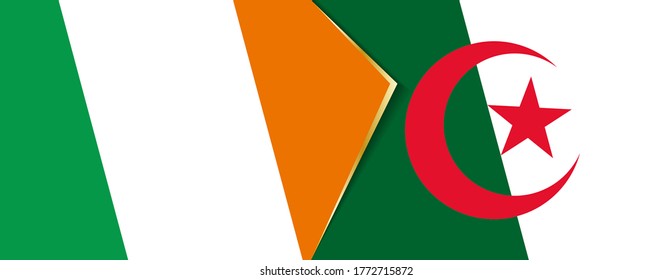 Banderas de Irlanda y Argelia, dos banderas vectoriales símbolo de relación o enfrentamiento.