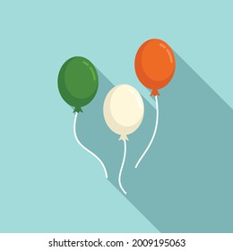 Ireland balloons icon flat vector. Green irish balloon. Lucky balloons