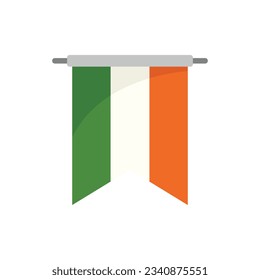 Ireland banner icon flat vector. Irish flag. Ireland republic day isolated
