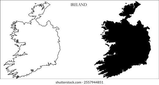 Ireland Blank Map, Ireland Map Outline Vector Images