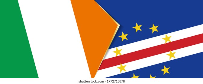 Ireland and Cape Verde flags, two vector flags symbol of relationship or confrontation.