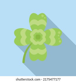 Ireland clover icon flat vector. Four leaf. Irish luck