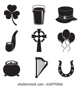 Ireland - collection of irish icons and symbols. Vector art.