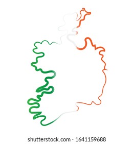 Ireland coloring the contour map. Vector background. Outline