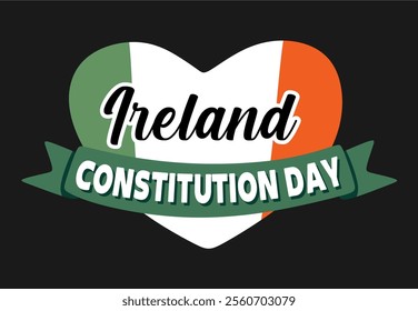 ireland constitution day with irish flag