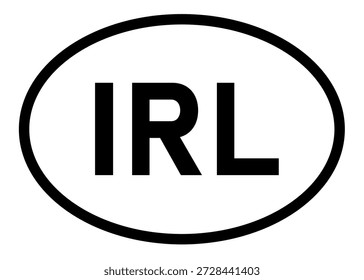 Irlanda código de país IRL ícone vetor em um fundo branco
Abreviação do código do país ícone do adesivo oval em um fundo branco
