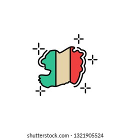 Ireland, country, map icon. Element of color St Patricks day icon. Premium quality graphic design icon. Signs and symbols collection icon for websites, web design, mobile app