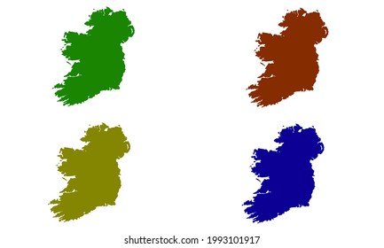 Ireland country map silhouette in europe