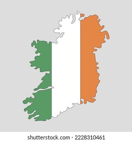 Mapa de esquema del país de Irlanda. Ilustración del vector