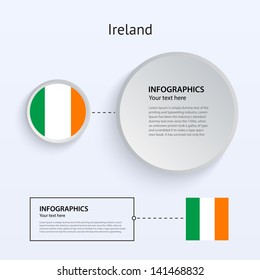 Ireland Country Set of Banners on gray background for Infographic and Presentation. Vector illustration.