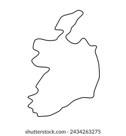 Mapa simplificado de Irlanda. Contorno de contorno fino de contorno negro. Icono de vector simple