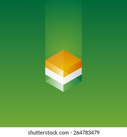 Ireland cube flag green background vector business brochure layout