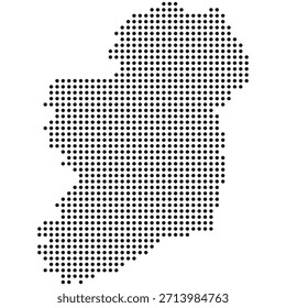 Mapa pontilhado Irlanda, ilustração vetorial de mapa de ponto preto isolado