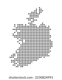Ireland - Dotted Map. Map formed by Dots. Vector Illustration