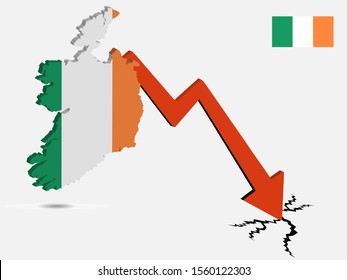 Ireland economic crisis concept Vector illustration eps 10