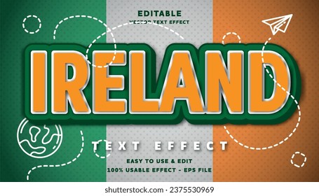 ireland editable text effect with modern and simple style