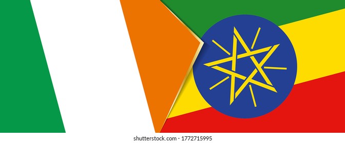 Banderas de Irlanda y Etiopía, dos banderas vectoriales símbolo de relación o enfrentamiento.