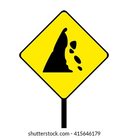 Ireland Falling Rocks or Debris Road Sign