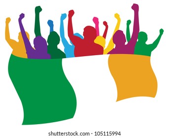 Ireland fans vector illustration