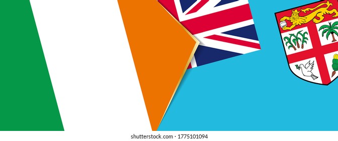 Banderas de Irlanda y Fiji, dos banderas vectoriales símbolo de relación o enfrentamiento.
