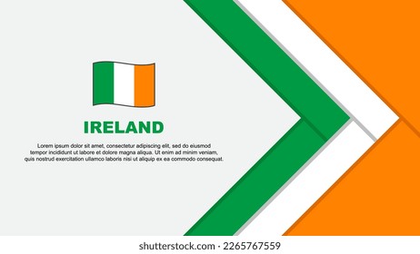 Irland Flaggen Abstrakte Hintergrunddesign-Vorlage. Ireland Independence Day Banner Cartoon Vektorgrafik. Irland Cartoon