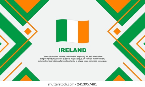 Irland Flaggen Abstrakte Hintergrunddesign-Vorlage. Irland Independence Day Banner-Vektorgrafik. Irland Illustration