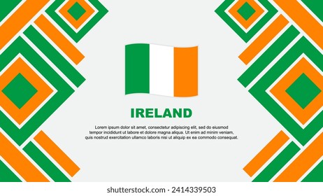 Ireland Flag Abstract Background Design Template. Ireland Independence Day Banner Wallpaper Vector Illustration. Ireland