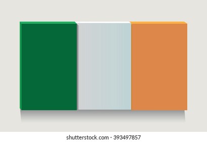 Ireland flag as art object.Vector illustration.