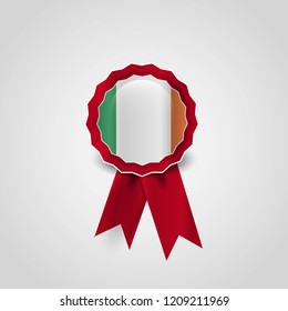 Ireland flag badge design vector