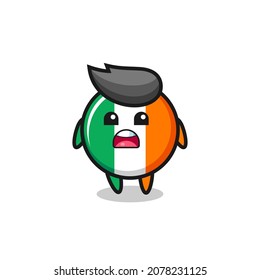 ireland flag badge illustration with apologizing expression, saying I am sorry , cute style design for t shirt, sticker, logo element