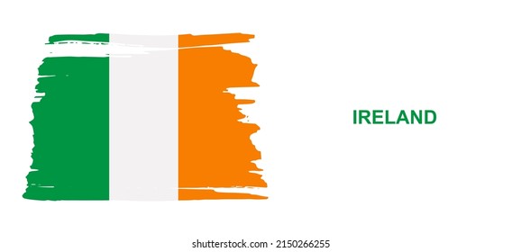 Ireland flag banner template vector illustration. Grunge Ireland flag with modern style. News banner with place for text