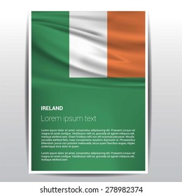 Ireland flag Brochure - Vector Flyer Cover Page Design