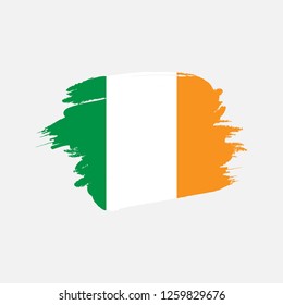 Ireland flag brush design template. Vector eps 10