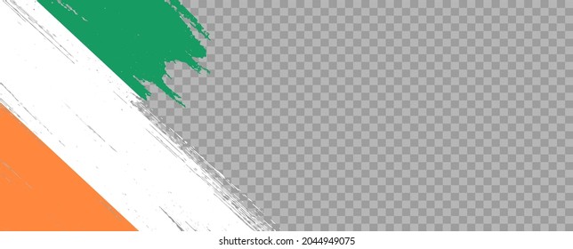 Irische Flagge mit Pinselstrich einzeln auf png oder transparentem Hintergrund,Symbol von Irland,Vorlage für Banner,Werbung, Design,Vektorgrafik,Top-Goldmedaille-Gewinner Sportland