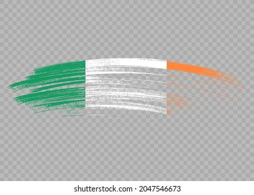 Irische Flagge mit Pinselstrich einzeln auf png oder transparentem Hintergrund,Symbol von Irland,Vorlage für Banner,Werbung, Design,Vektorgrafik,Top-Goldmedaille-Gewinner Sportland