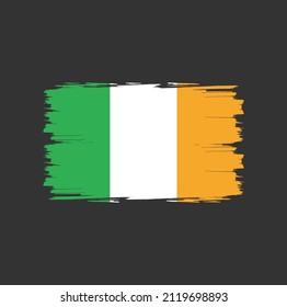 Ireland flag with brush stroke background