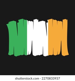 Ireland Flag Brush Vector Illustration