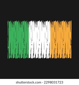 Ireland Flag Brush Vector Illustration