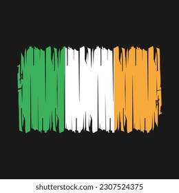 Ireland Flag Brush Vector Illustration