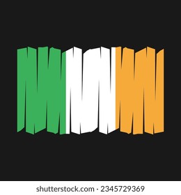 Ireland Flag Brush Vector Illustration