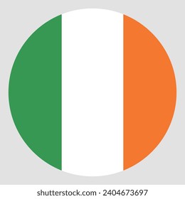 Ireland flag. Button flag icon. Standard color. Circle icon flag. Computer illustration. Digital illustration. Vector illustration.